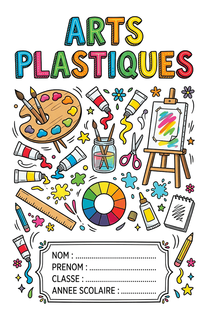 Page de garde Arts plastiques à imprimer, format A4