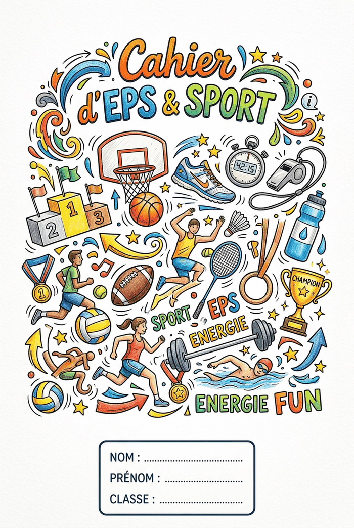 Page de garde de EPS et Sport à imprimer, modèle A4