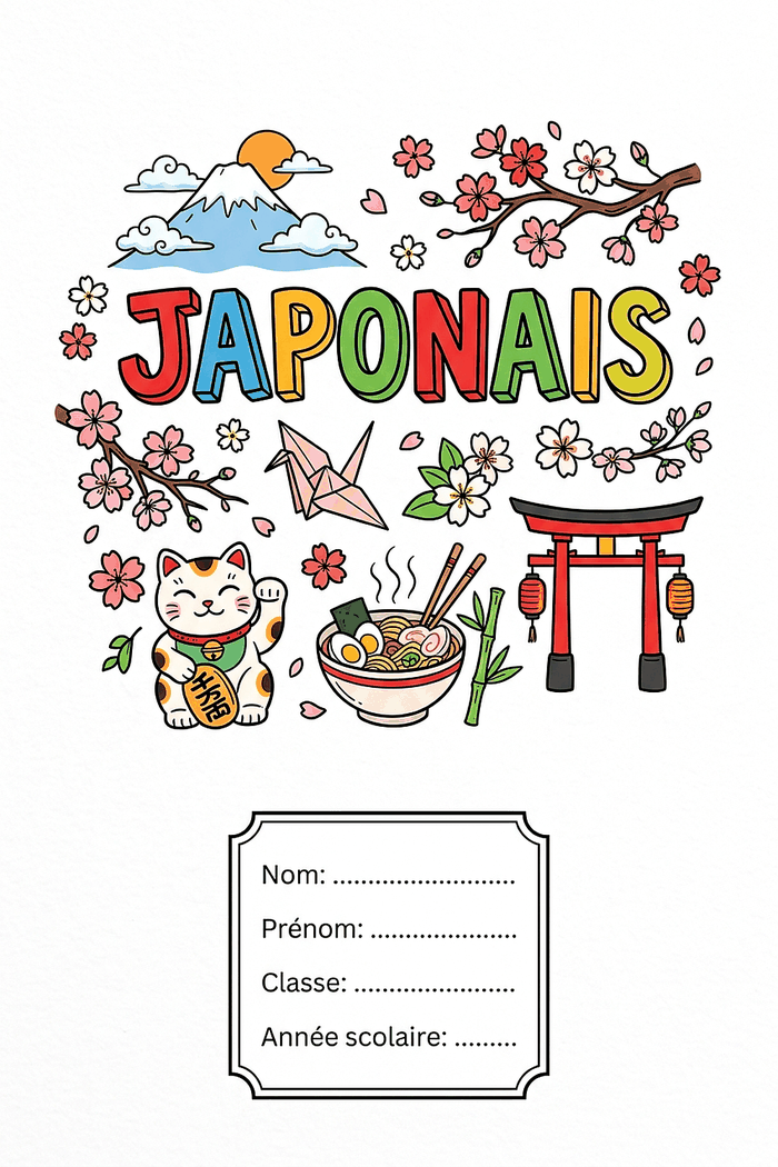 Page de garde Japonais à imprimer, format A4