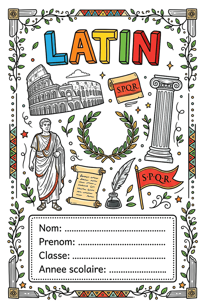 Page de garde Latin à imprimer, format A4