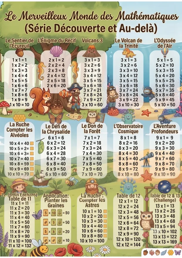 Le merveilleux monde des mathématiques — volet 2 à imprimer, format A4